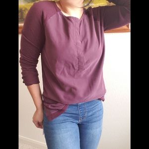 Calvin Klein Jeans Maroon Long Sleeve Button
